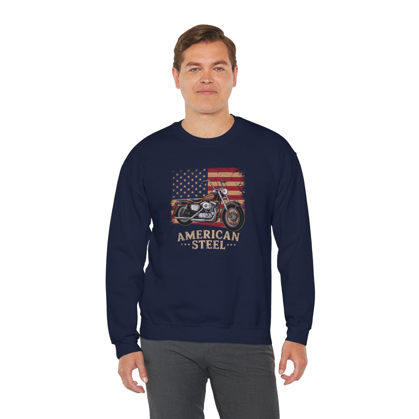 American Steel Motorcycle Crewneck Sweatshirt