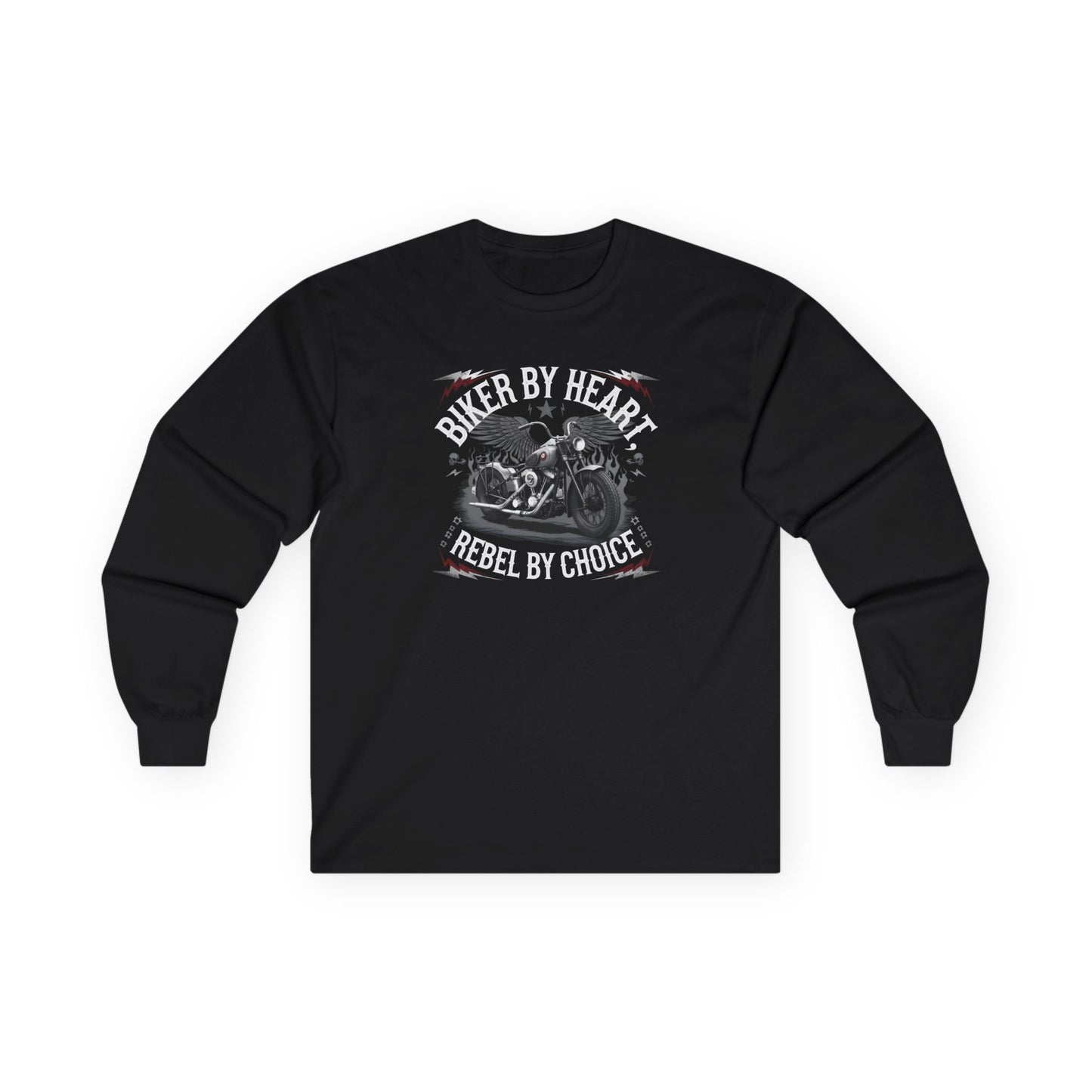 Biker By Heart Rebel By Choice Long Sleeve Tee