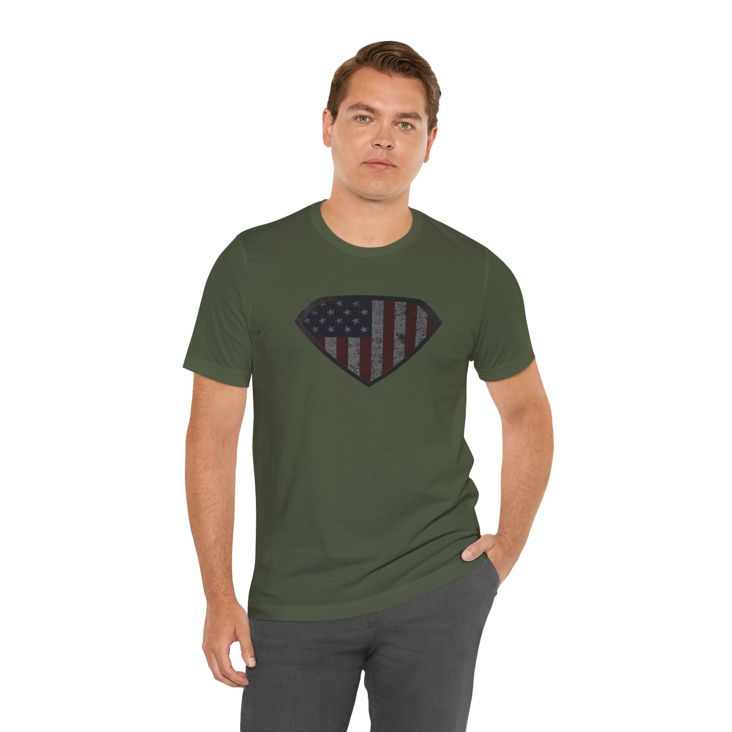 Grungy Super US Flag Short Sleeve Tee