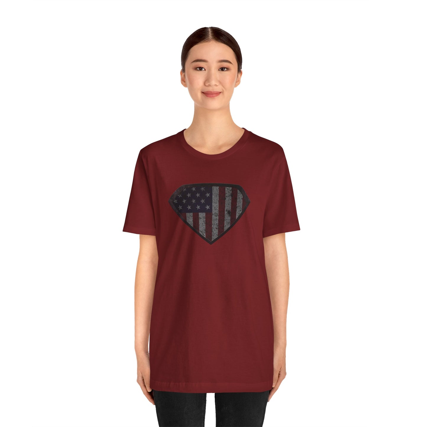 Grungy Super US Flag Short Sleeve Tee