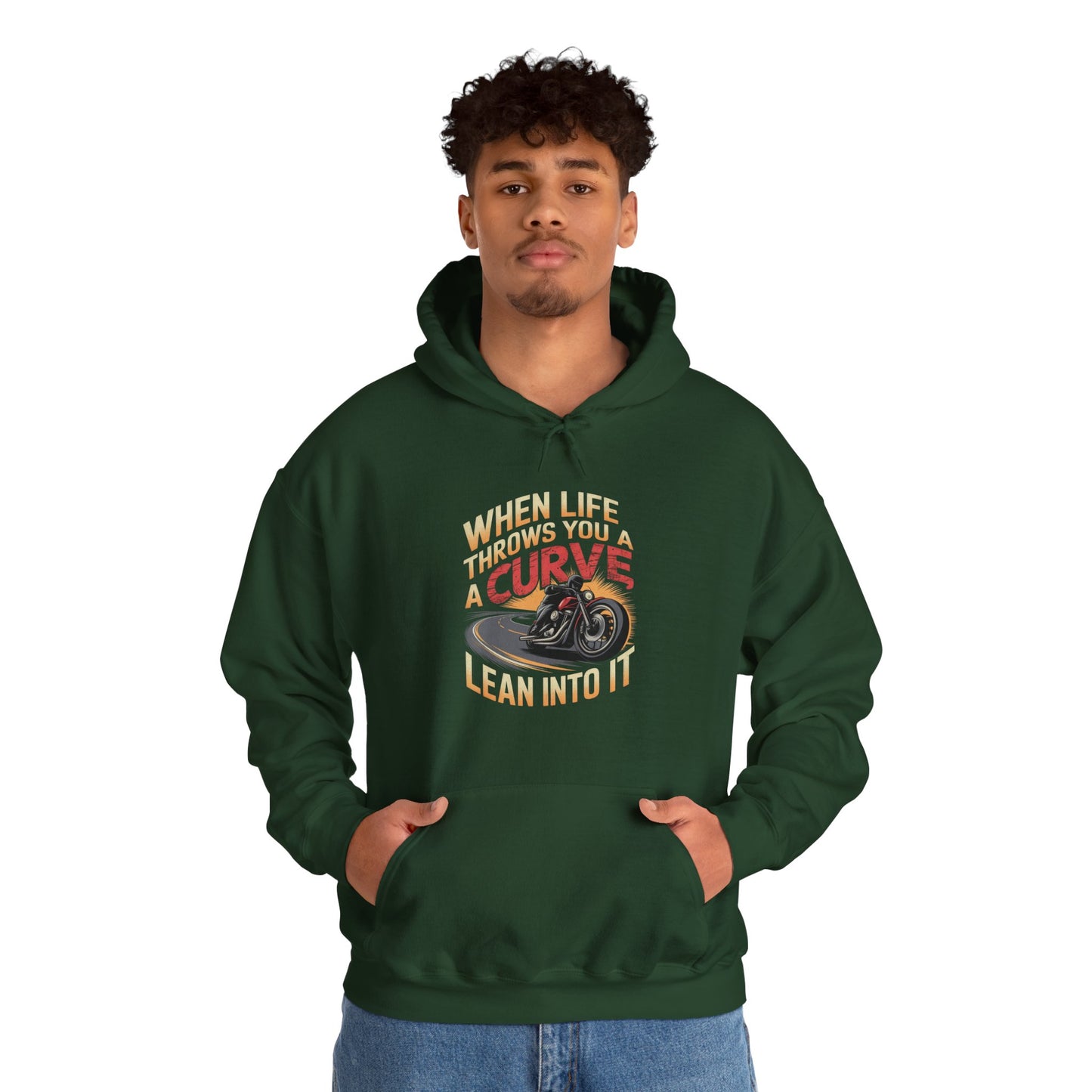 When Life Throws You A Curve Lean Into It Hooded Sweatshirt