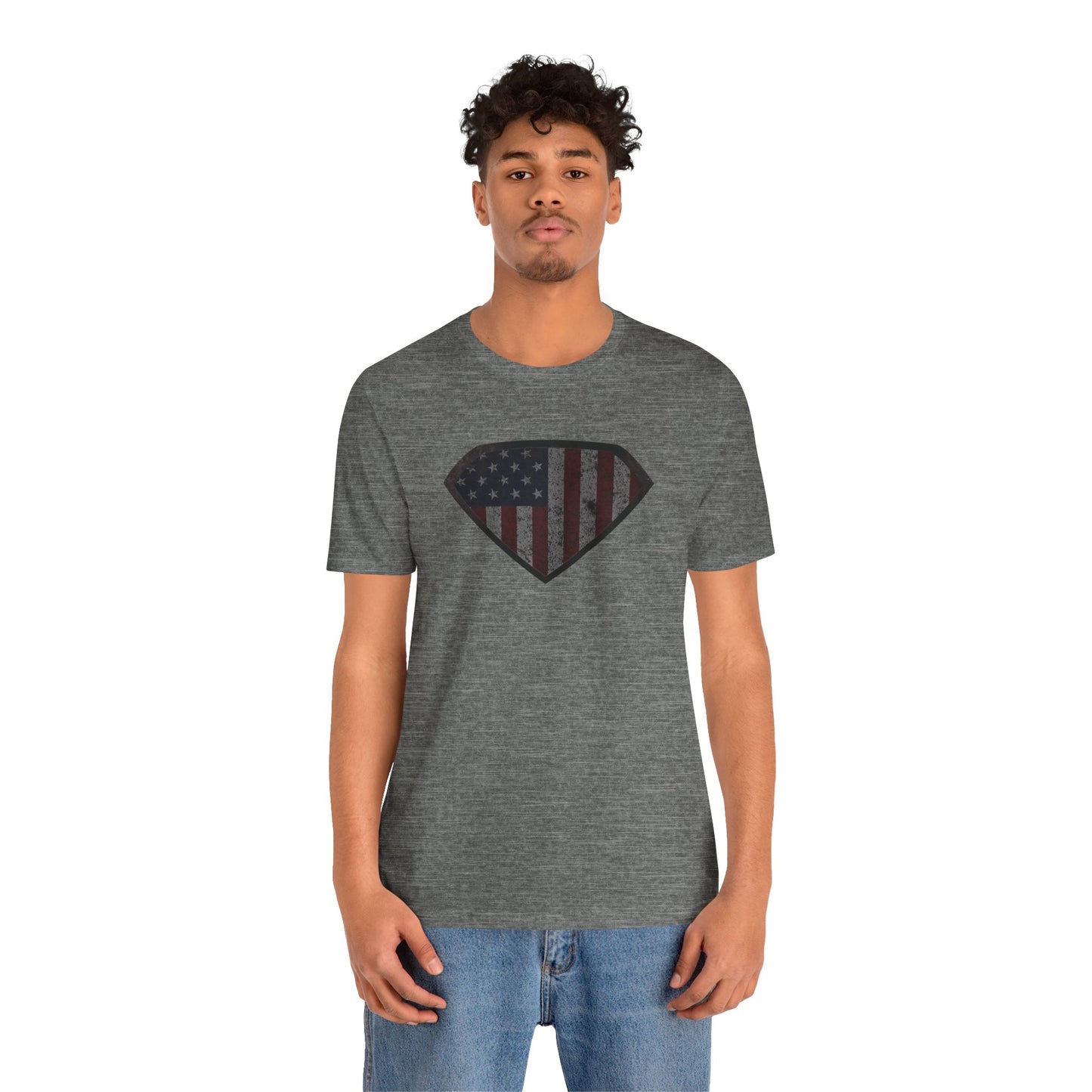 Grungy Super US Flag Short Sleeve Tee