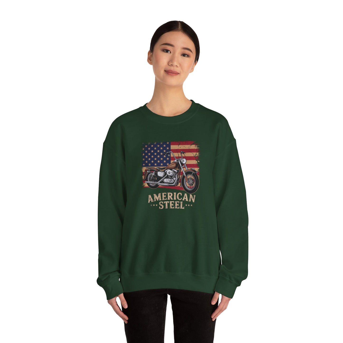 American Steel Motorcycle Crewneck Sweatshirt