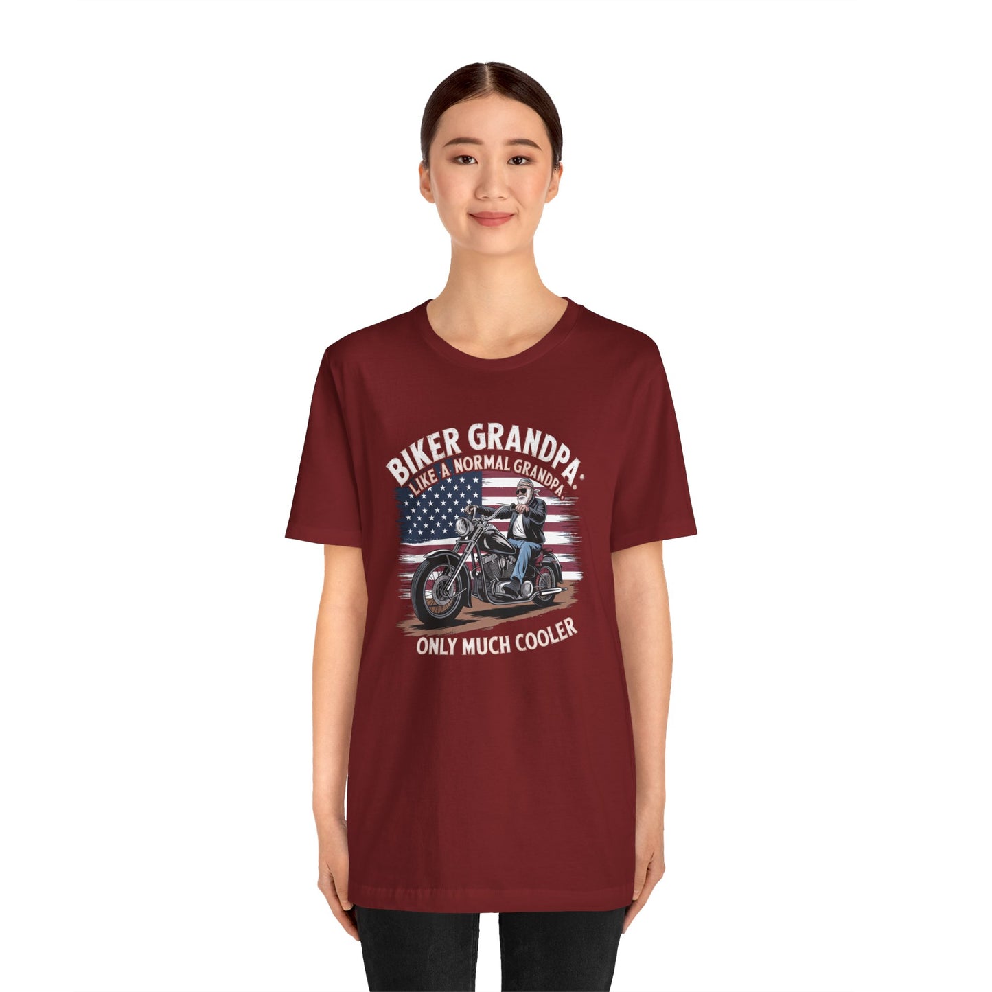 Biker Grandpa Like A Normal Grandpa Only Much Cooler Short Sleeve Tee