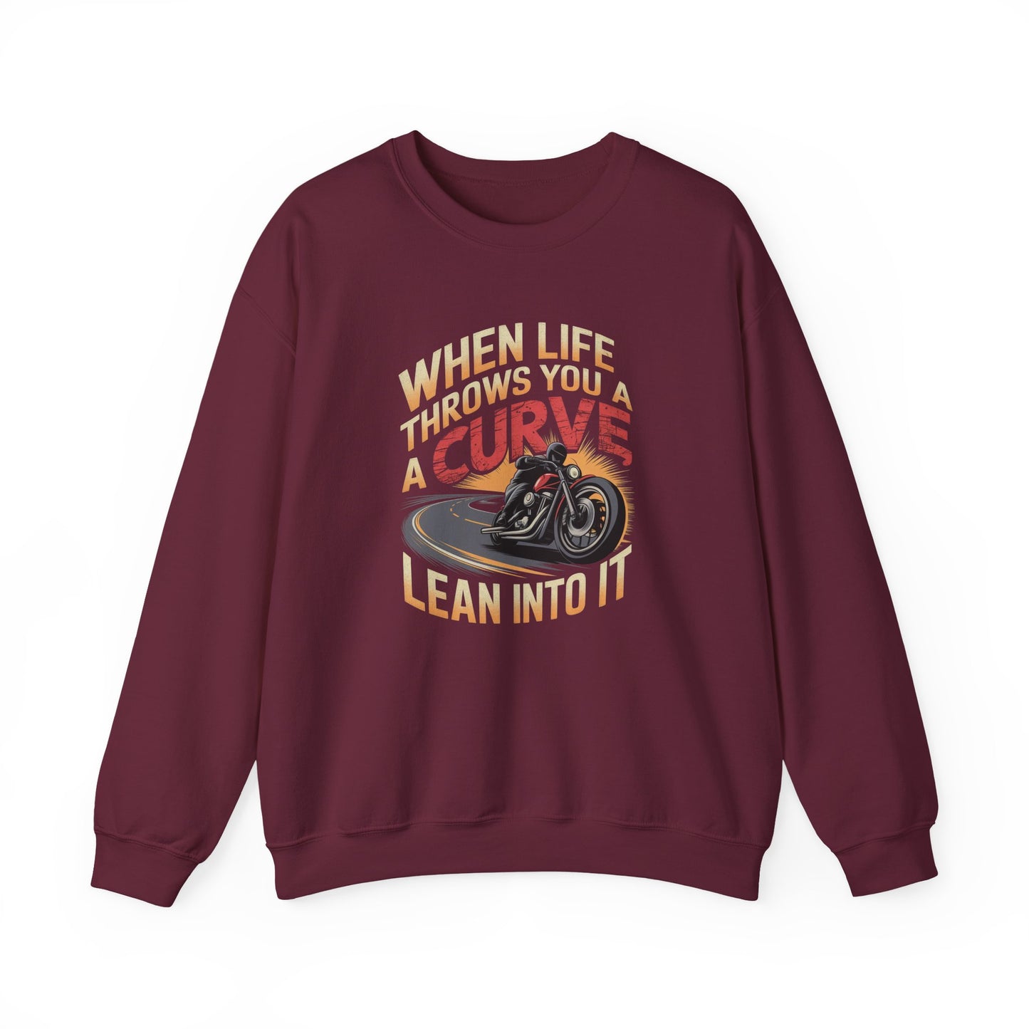 When Life Throws You A Curve Lean Into It Crewneck Sweatshirt
