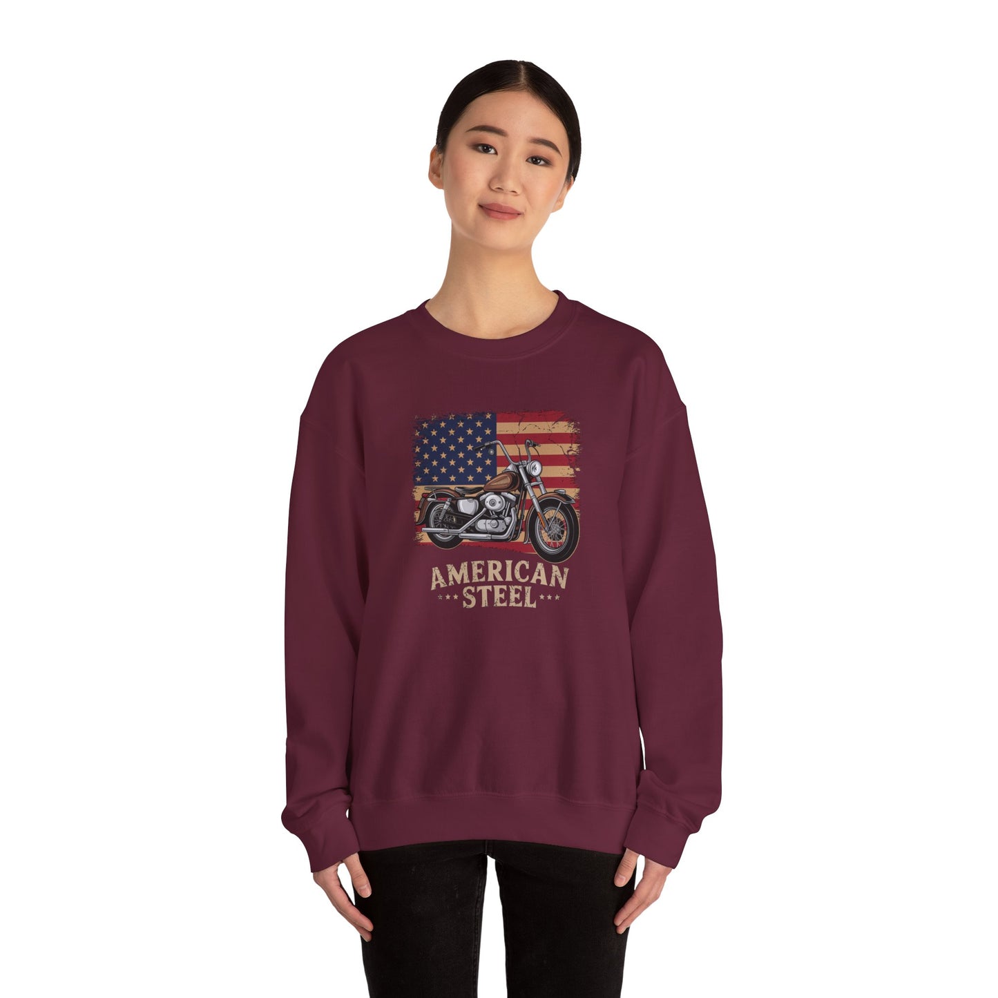 American Steel Motorcycle Crewneck Sweatshirt