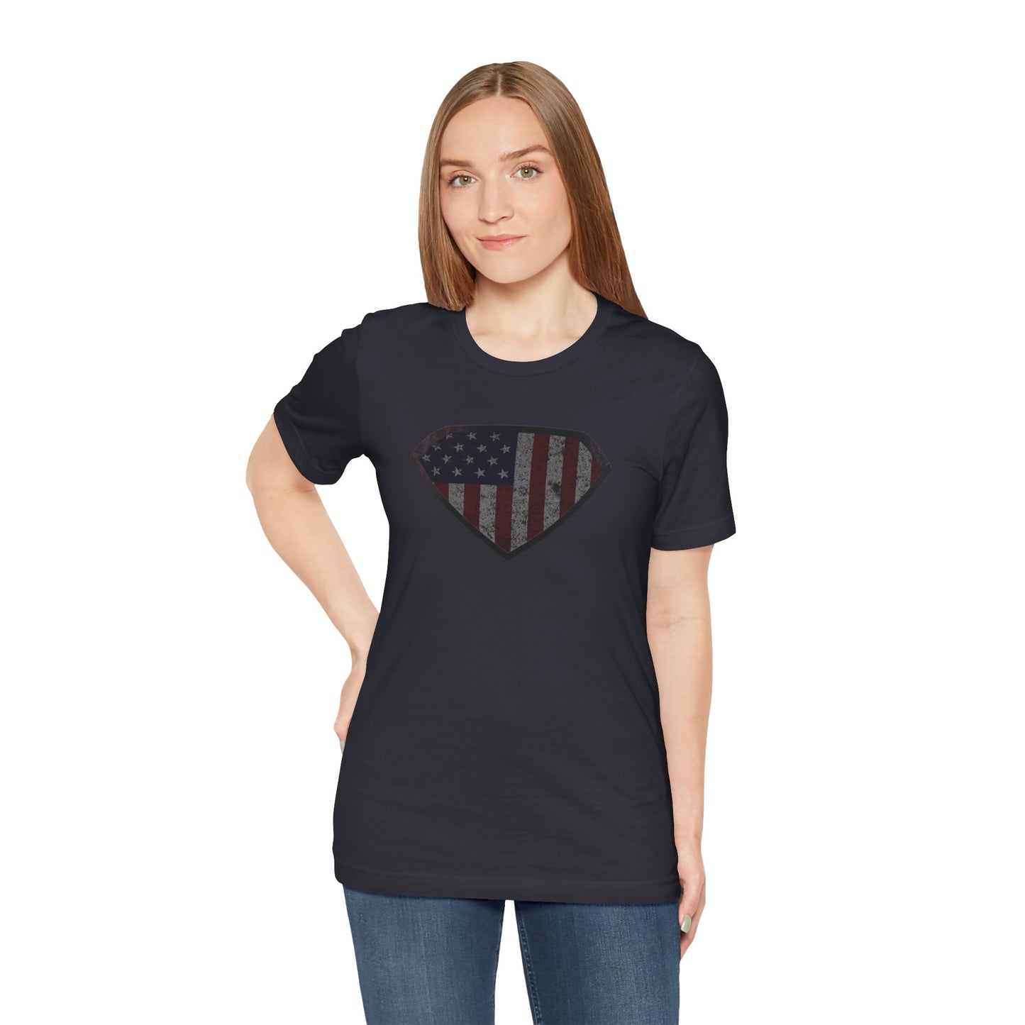 Grungy Super US Flag Short Sleeve Tee