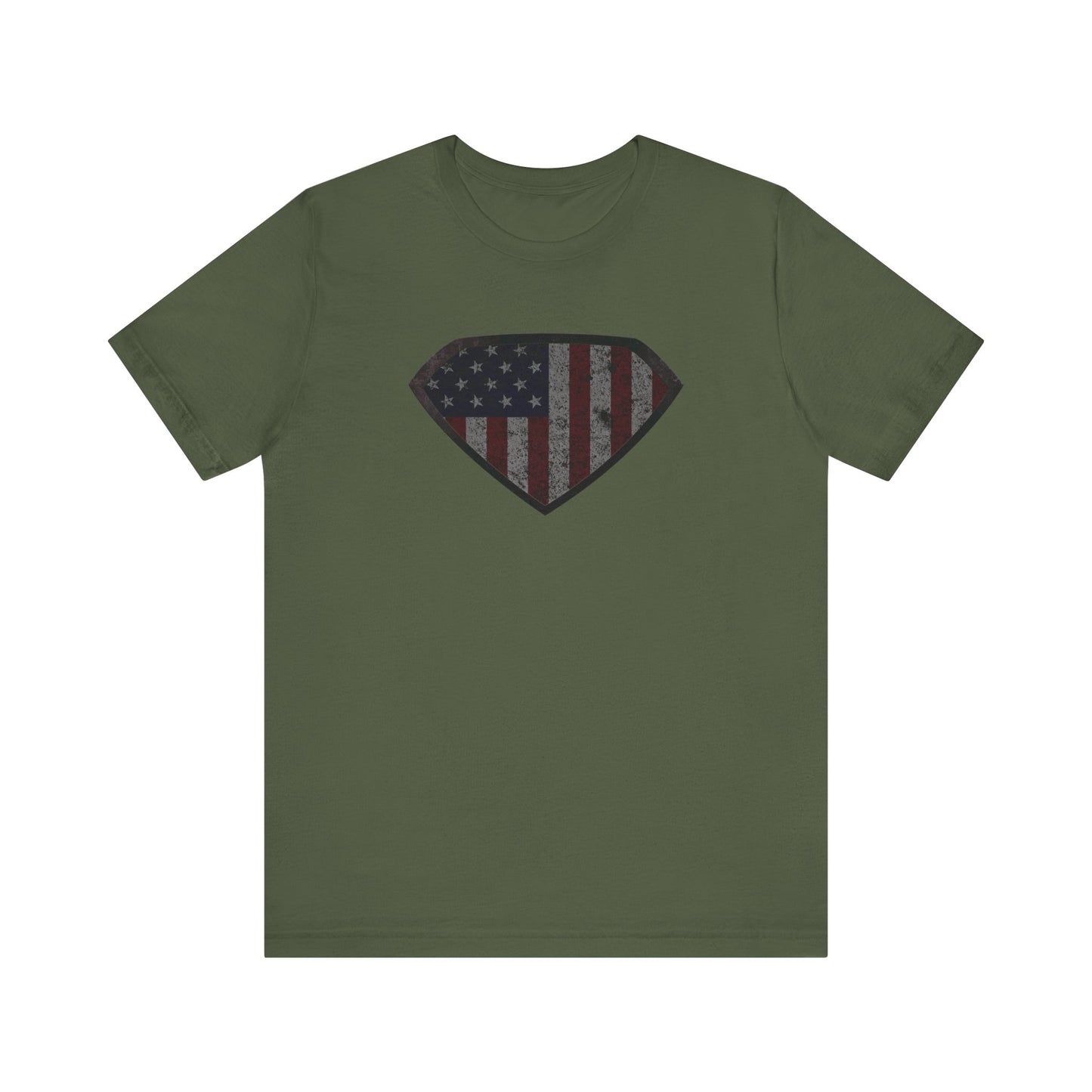 Grungy Super US Flag Short Sleeve Tee