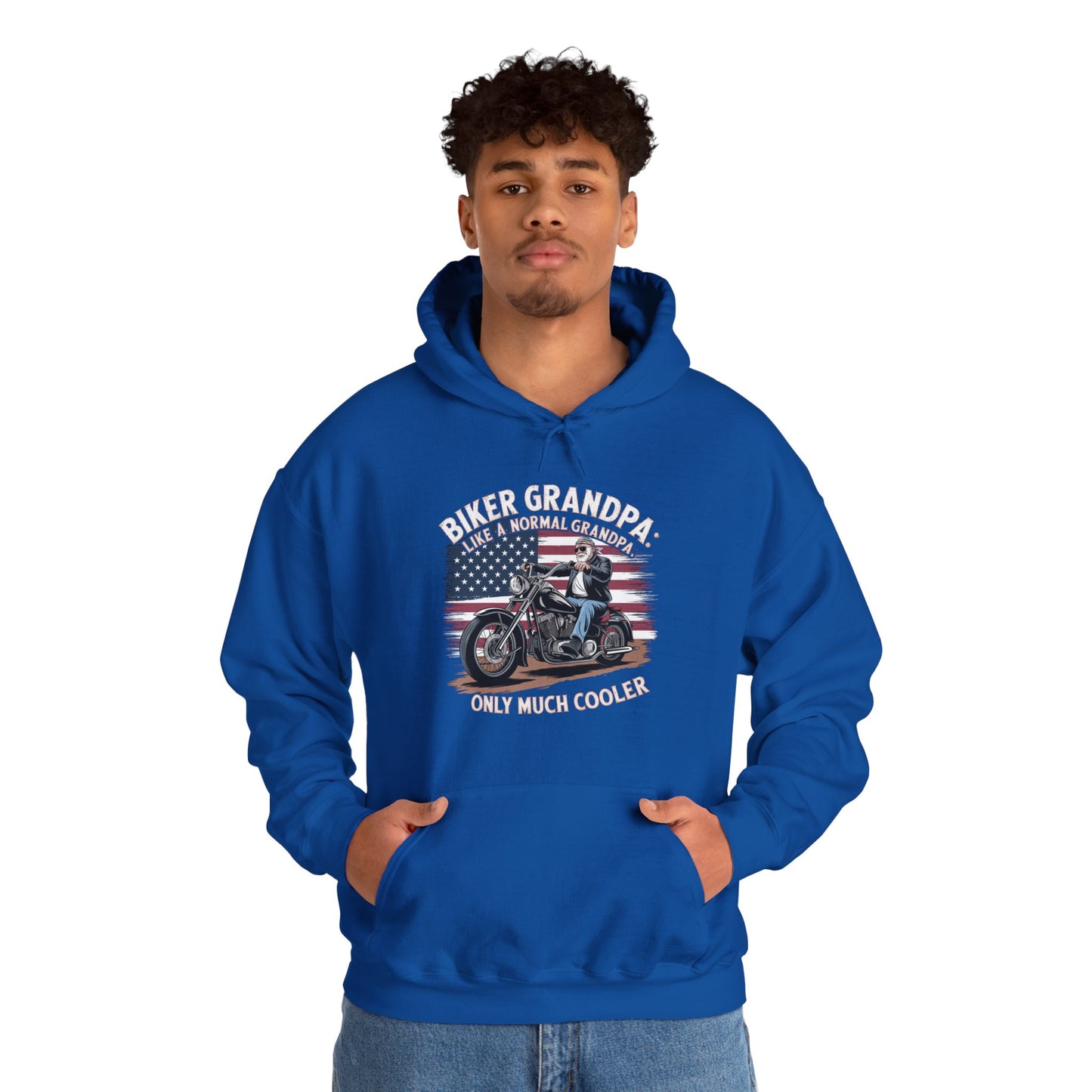 Biker Grandpa Like A Normal Grandpa Only Much Cooler Hooded Sweatshirt