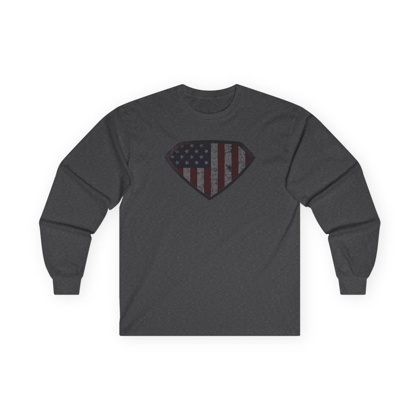 Grungy Super US Flag Long Sleeve Tee