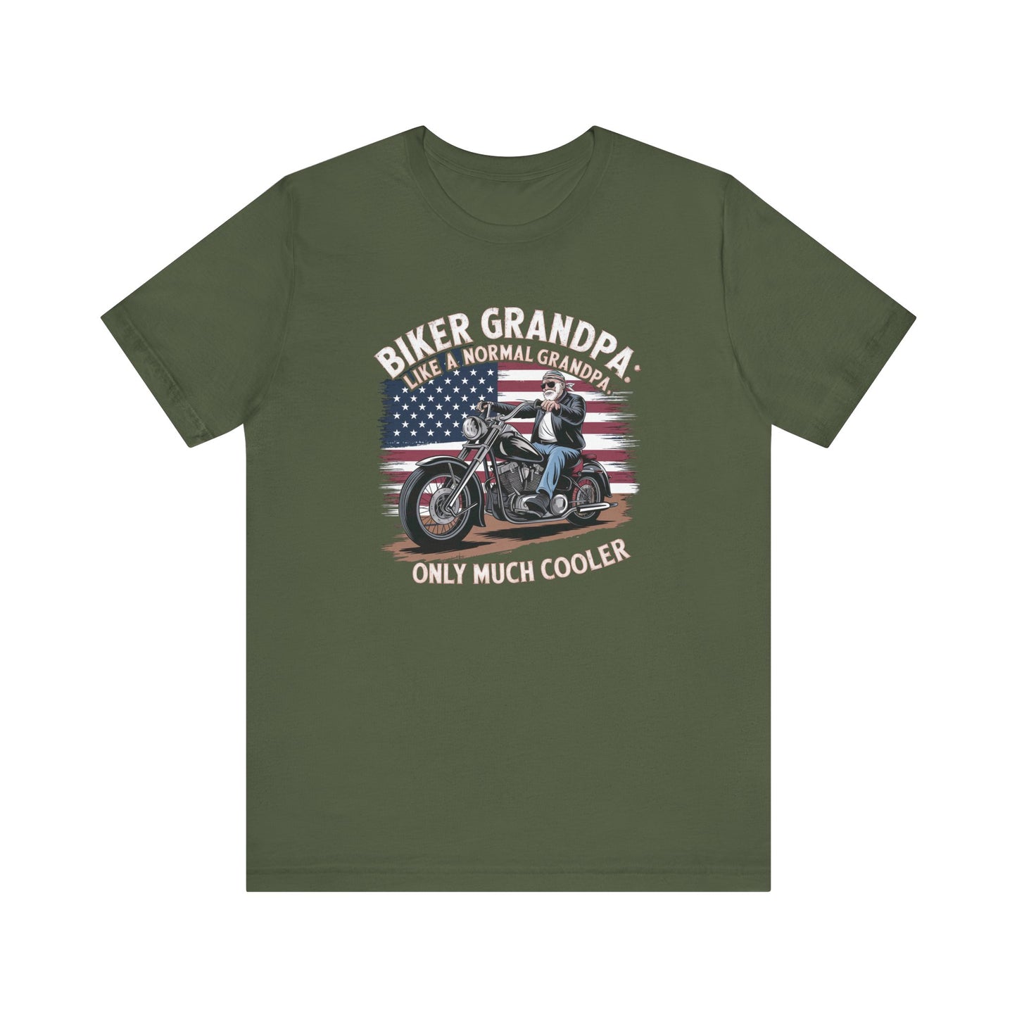 Biker Grandpa Like A Normal Grandpa Only Much Cooler Short Sleeve Tee