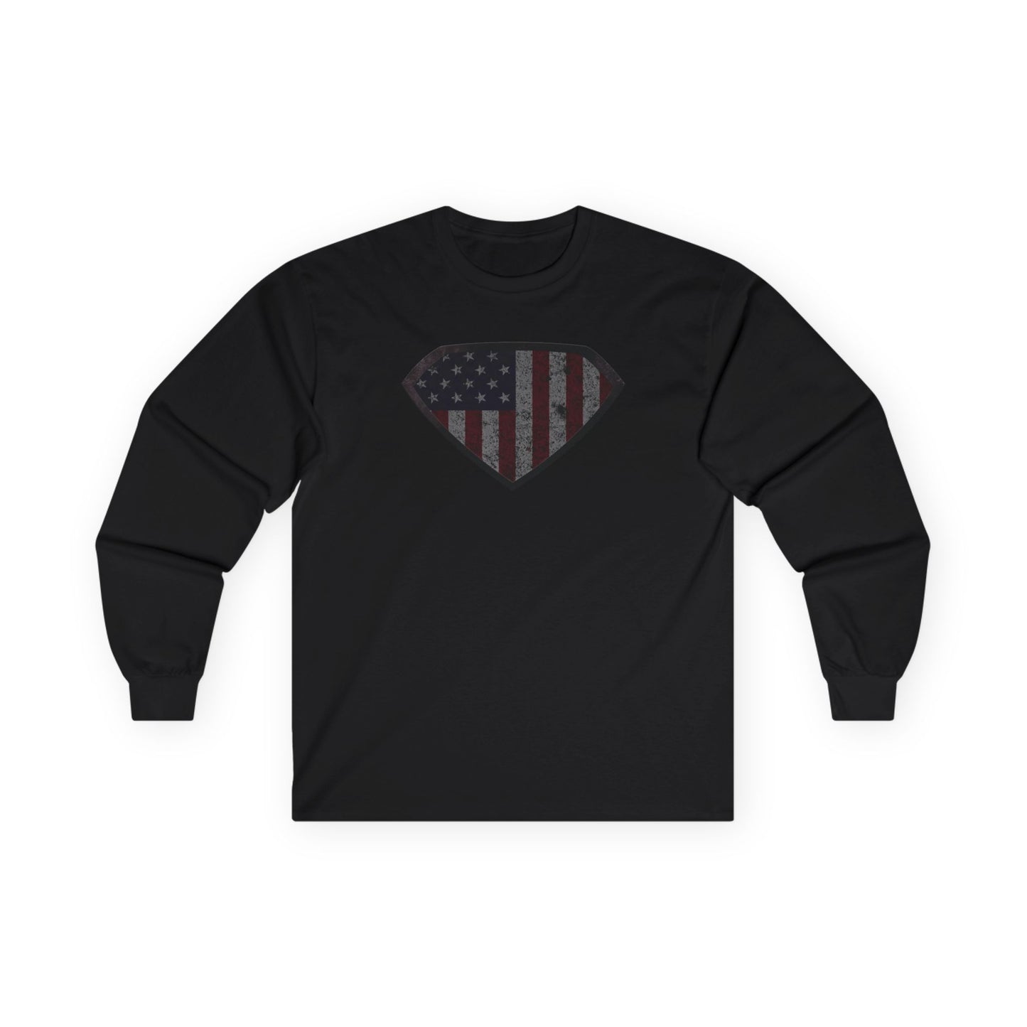 Grungy Super US Flag Long Sleeve Tee