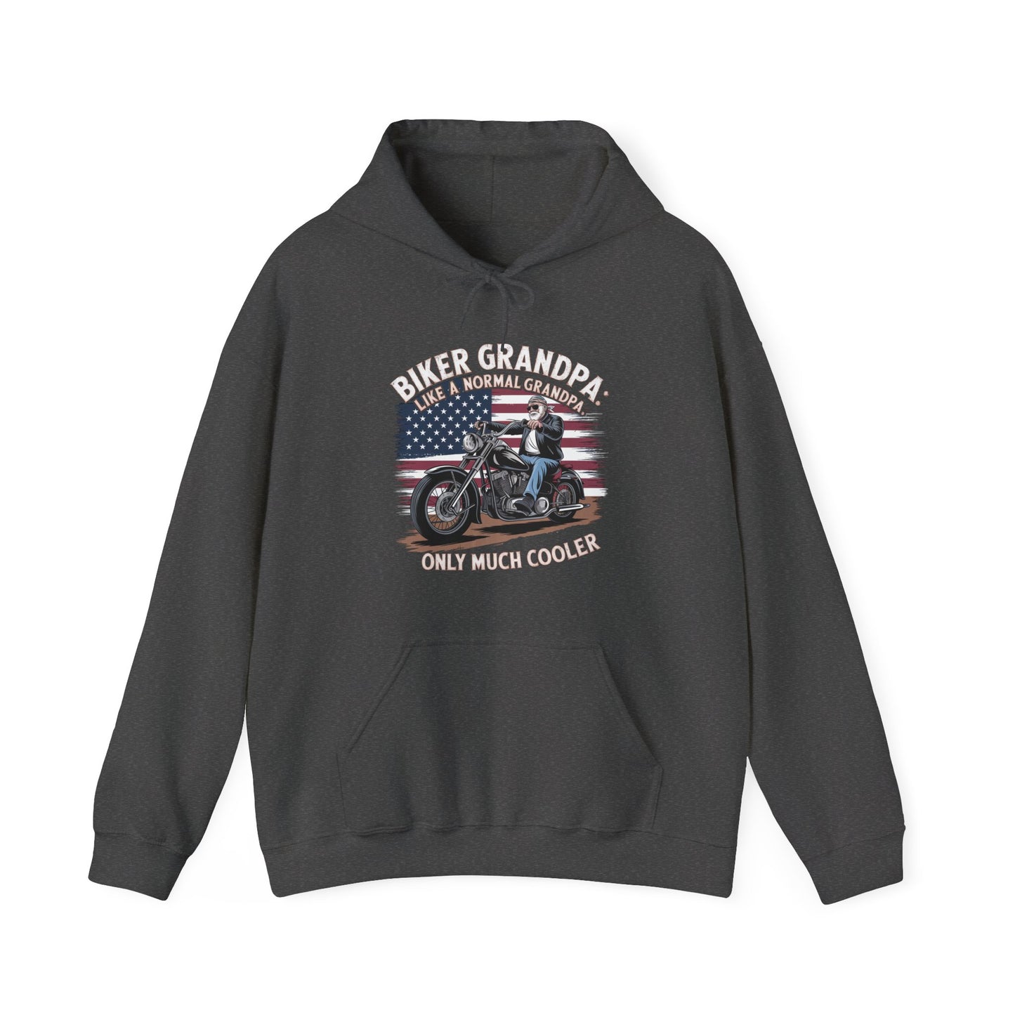 Biker Grandpa Like A Normal Grandpa Only Much Cooler Hooded Sweatshirt