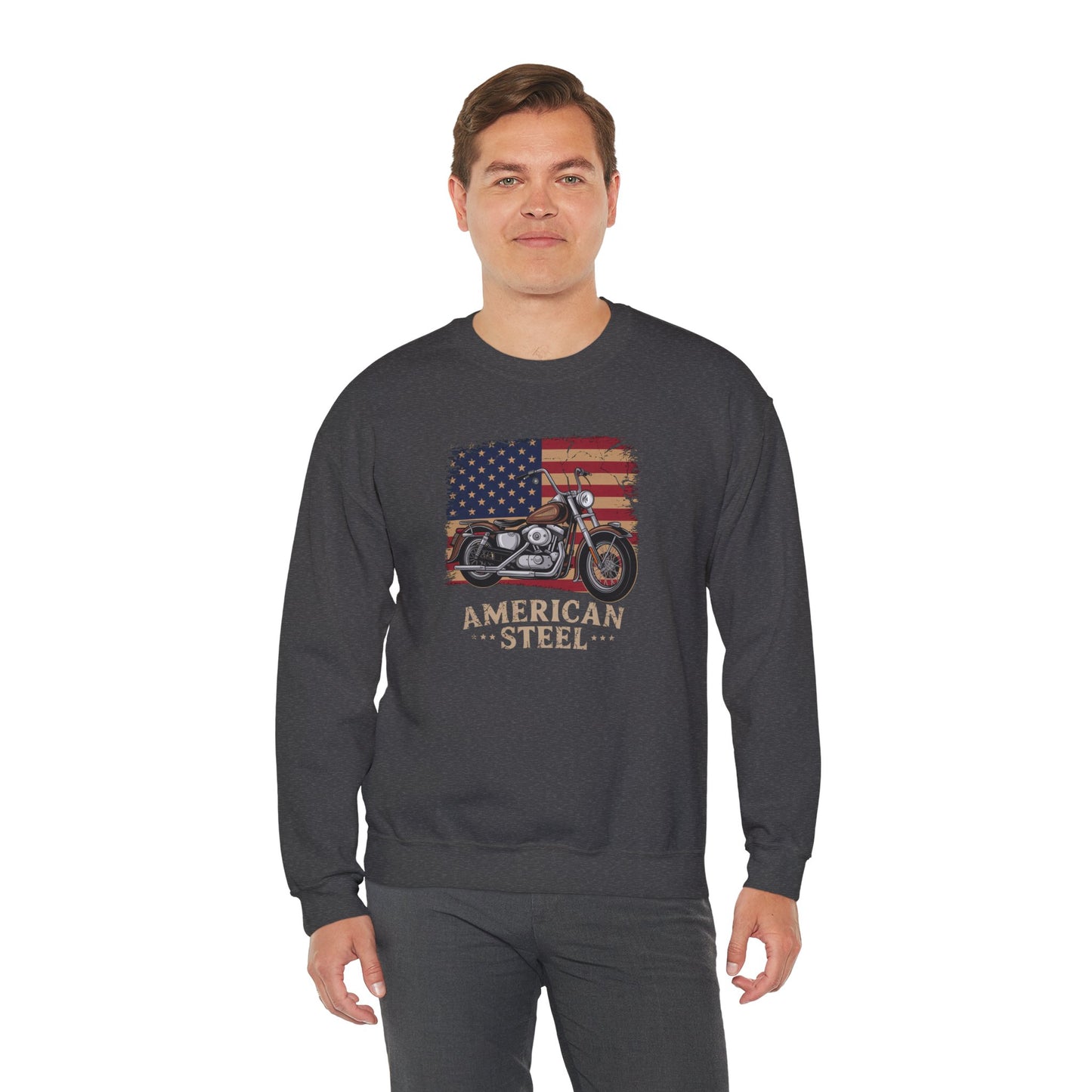 American Steel Motorcycle Crewneck Sweatshirt
