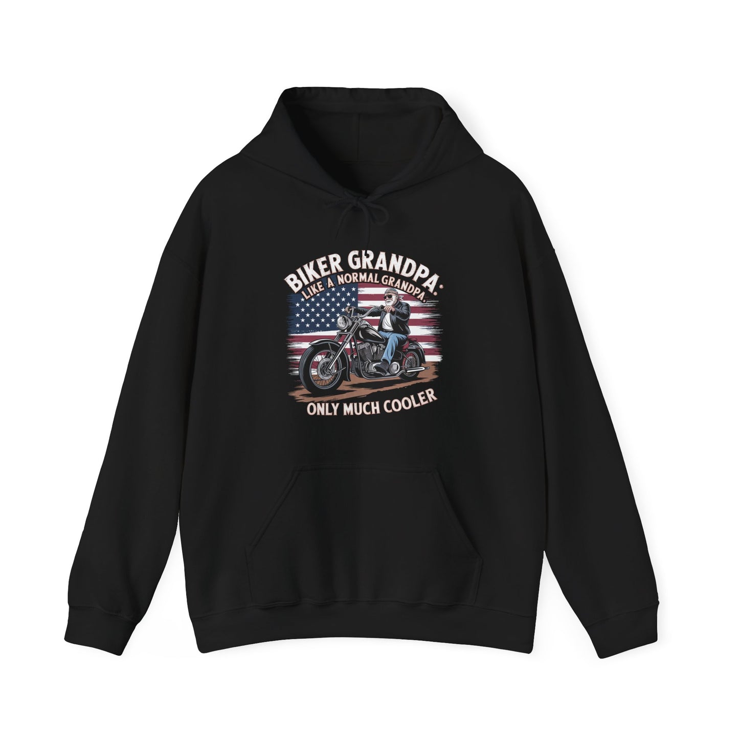 Biker Grandpa Like A Normal Grandpa Only Much Cooler Hooded Sweatshirt