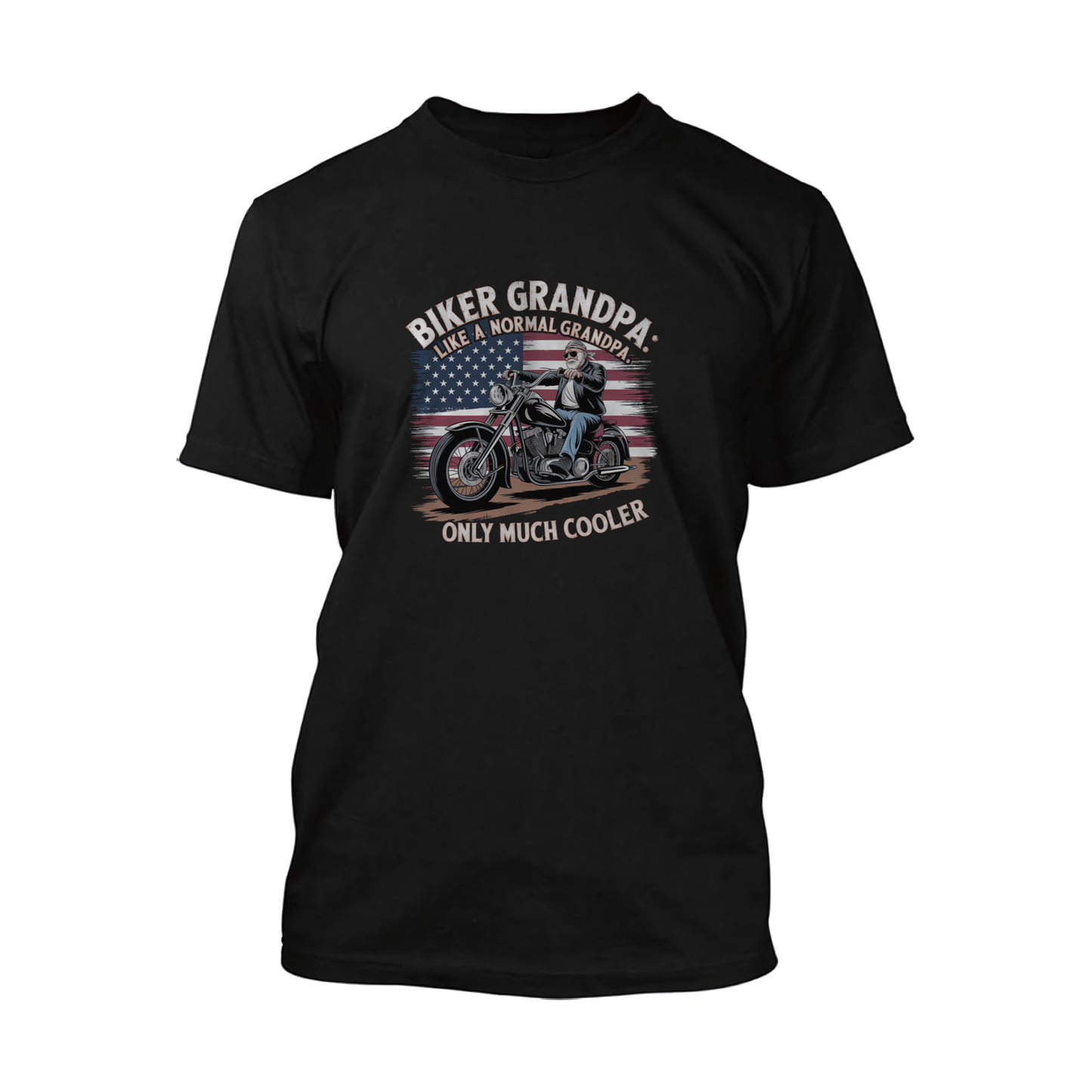 Biker Grandpa Like A Normal Grandpa Only Much Cooler Short Sleeve Tee