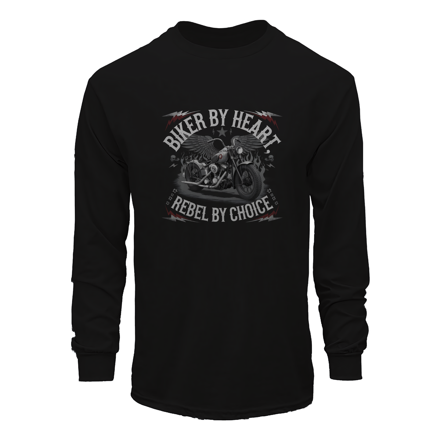 Biker By Heart Rebel By Choice Long Sleeve Tee