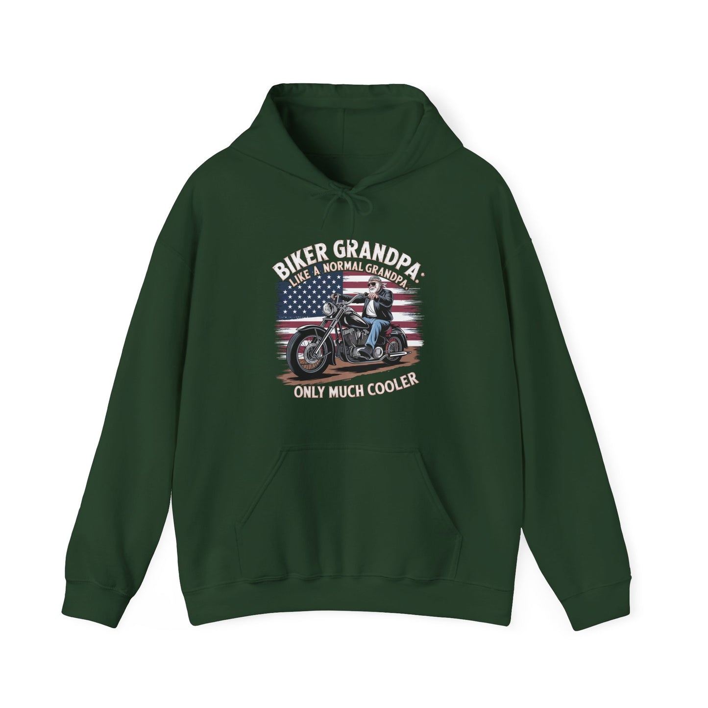 Biker Grandpa Like A Normal Grandpa Only Much Cooler Hooded Sweatshirt