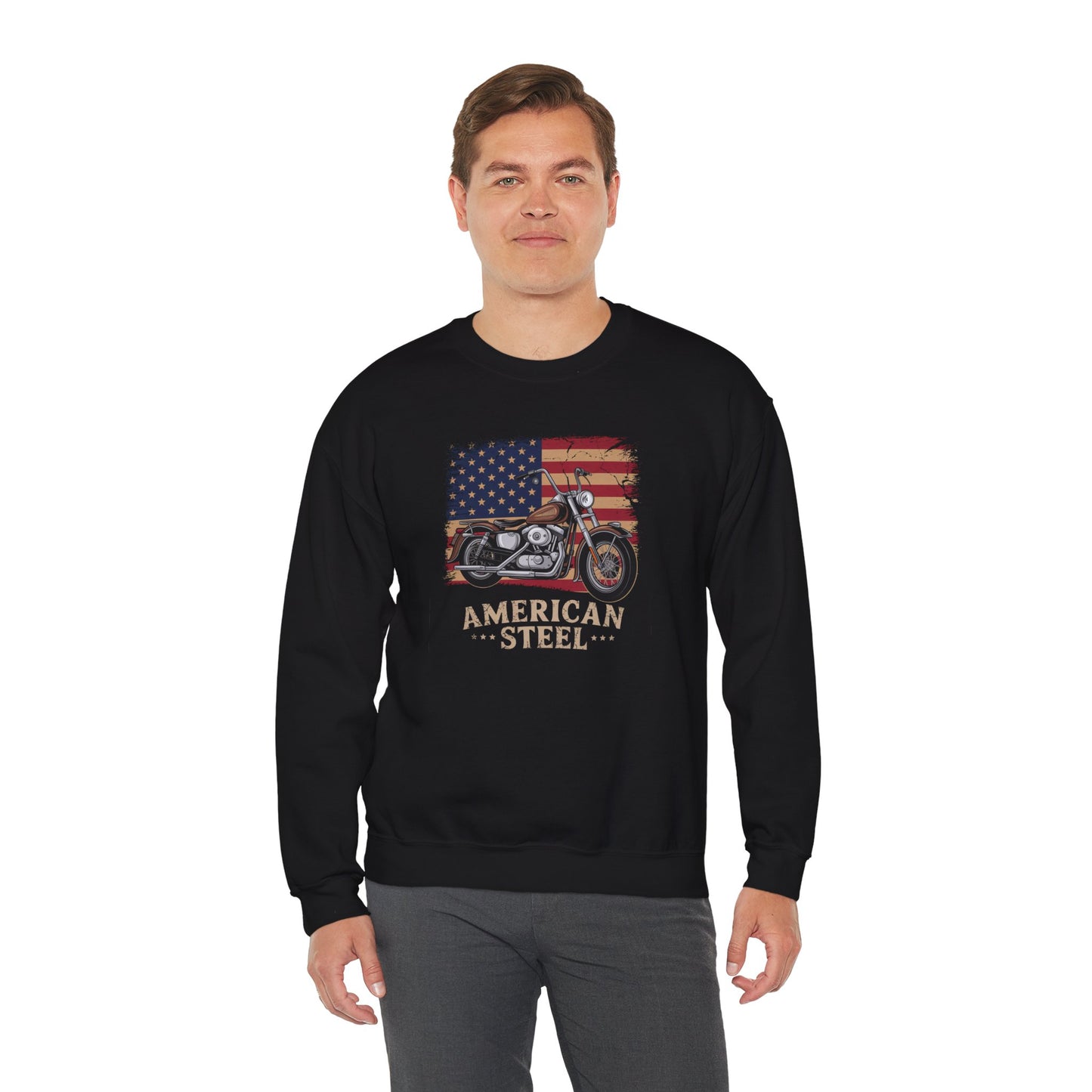 American Steel Motorcycle Crewneck Sweatshirt