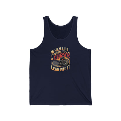 When Life Throws You A Curve Lean Into It Jersey Tank