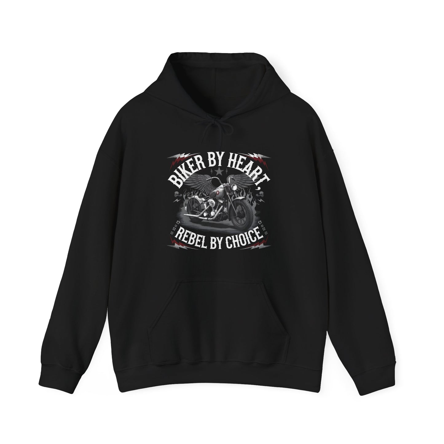 Biker By Heart Rebel By Choice Hooded Sweatshirt