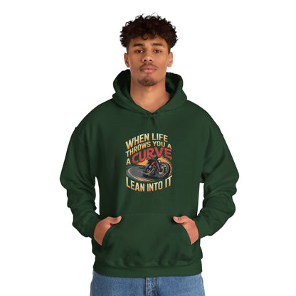 When Life Throws You A Curve Lean Into It Hooded Sweatshirt