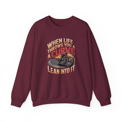 When Life Throws You A Curve Lean Into It Crewneck Sweatshirt