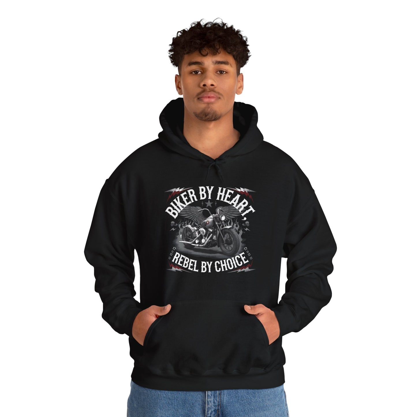 Biker By Heart Rebel By Choice Hooded Sweatshirt