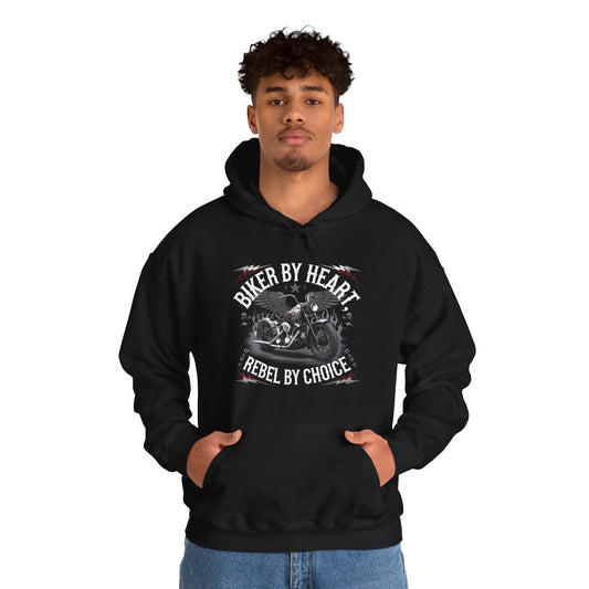 Biker By Heart Rebel By Choice Hooded Sweatshirt