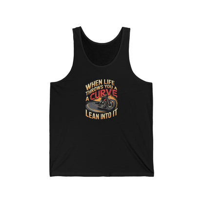 When Life Throws You A Curve Lean Into It Jersey Tank