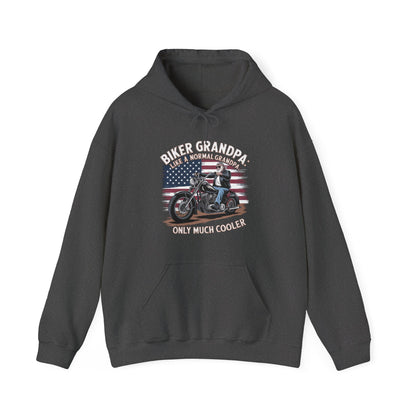 Biker Grandpa Like A Normal Grandpa Only Much Cooler Hooded Sweatshirt