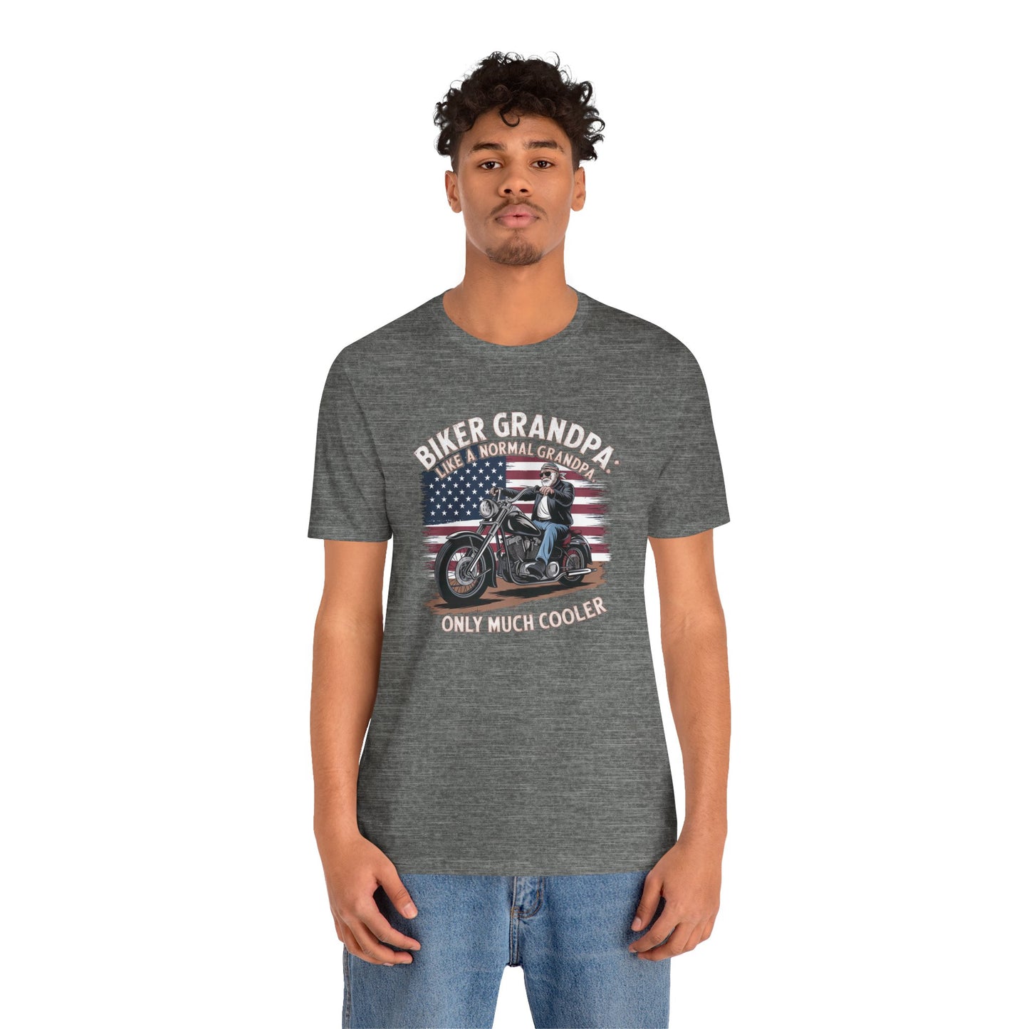Biker Grandpa Like A Normal Grandpa Only Much Cooler Short Sleeve Tee