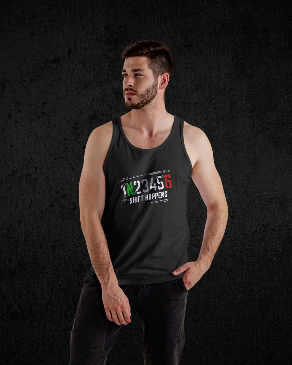 1N23456 Shift Happens Jersey Tank