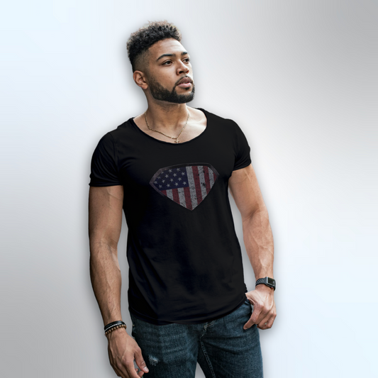 Grungy Super US Flag Short Sleeve Tee