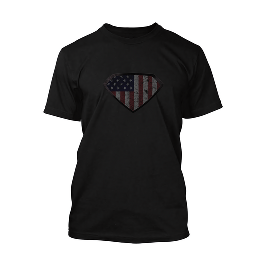 Grungy Super US Flag Short Sleeve Tee