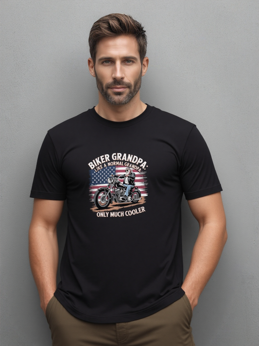 Biker Grandpa Like A Normal Grandpa Only Much Cooler Short Sleeve Tee