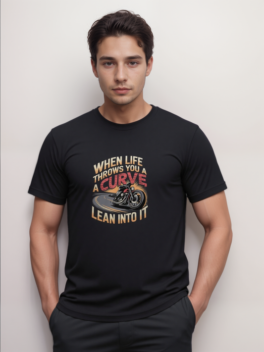 When Life Throws You A Curve Lean Into It Short Sleeve Tee