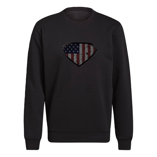 Grungy Super US Flag Crewneck Sweatshirt