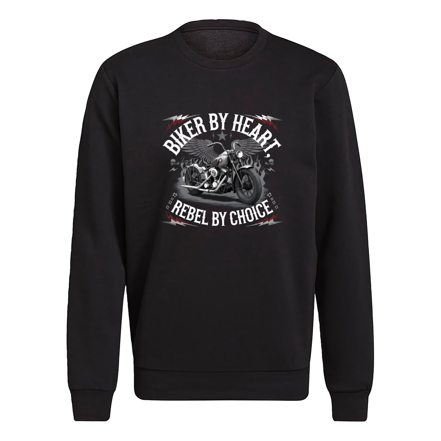 Biker By Heart Rebel By Choice Crewneck Sweatshirt