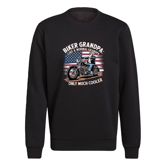 Biker Grandpa Like A Normal Grandpa Only Much Cooler Crewneck Sweatshirt