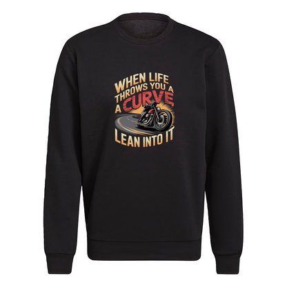 When Life Throws You A Curve Lean Into It Crewneck Sweatshirt