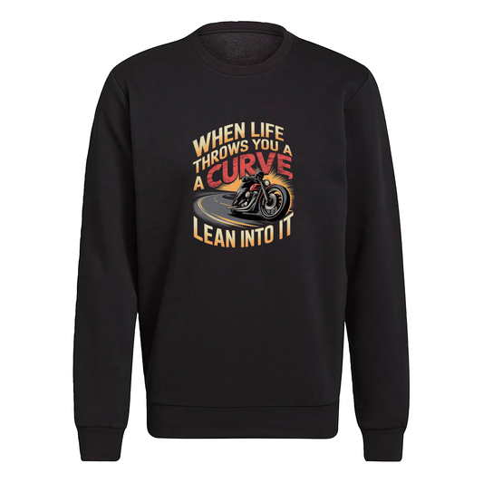 When Life Throws You A Curve Lean Into It Crewneck Sweatshirt