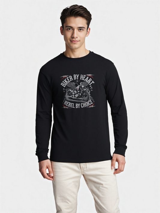 Biker By Heart Rebel By Choice Long Sleeve Tee