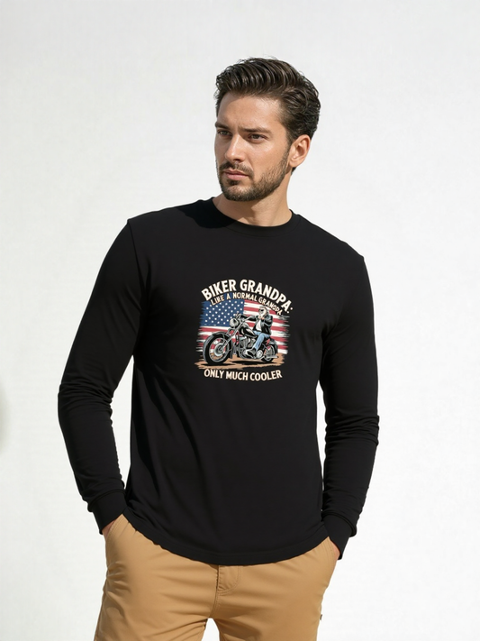 Biker Grandpa Like A Normal Grandpa Only Much Cooler Long Sleeve Tee