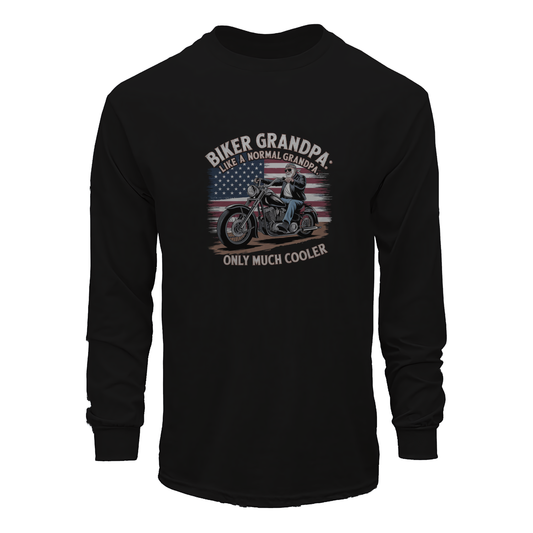 Biker Grandpa Like A Normal Grandpa Only Much Cooler Long Sleeve Tee
