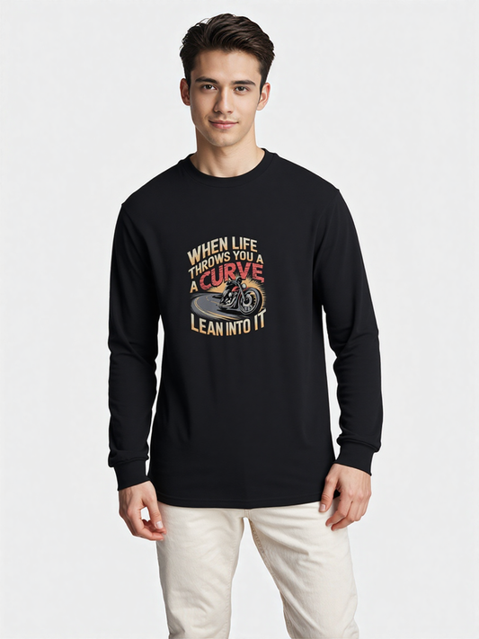 When Life Throws You A Curve Lean Into It Long Sleeve Tee