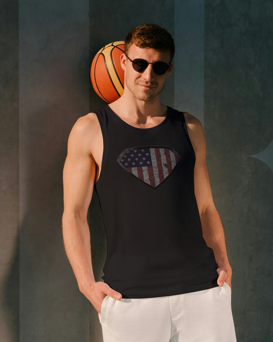 Grungy Super US Flag Jersey Tank