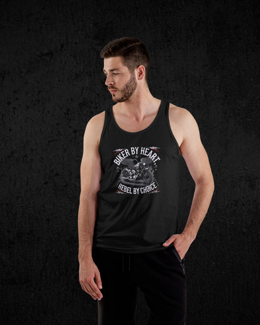Biker By Heart Rebel By Choice Jersey Tank