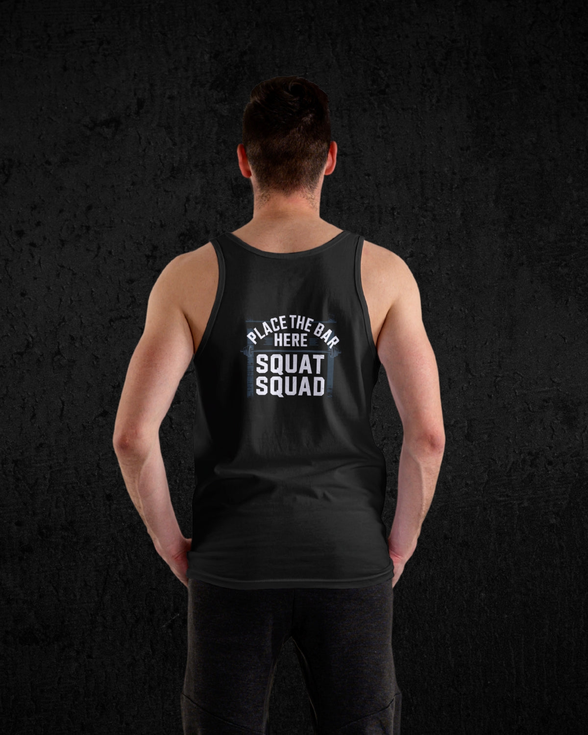 Place The Bar Here Squat Squad Jersey Tank