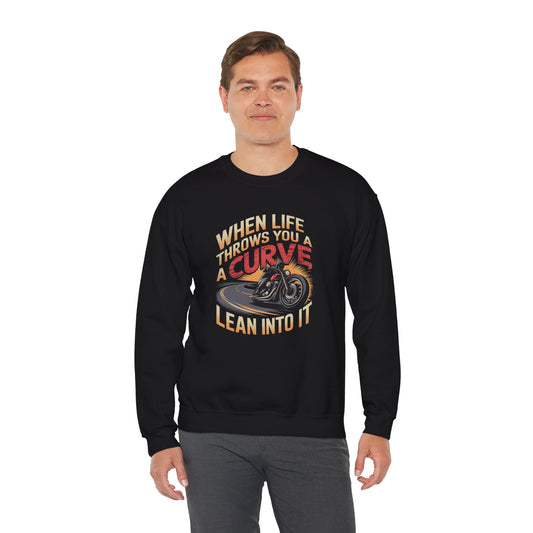 When Life Throws You A Curve Lean Into It Crewneck Sweatshirt